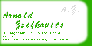 arnold zsifkovits business card